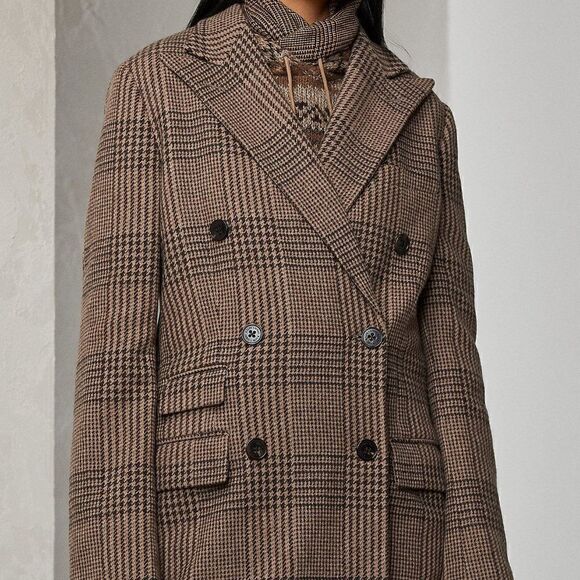 Ralph Lauren Collection ~ Fall 21 Isla Truffle & Morel Glen Plaid Wool Top Coat - Picture 17 of 17